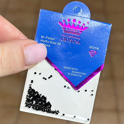 Камені піксі Master Professional CRYSTAL №08, 130 шт чорні, фото 1