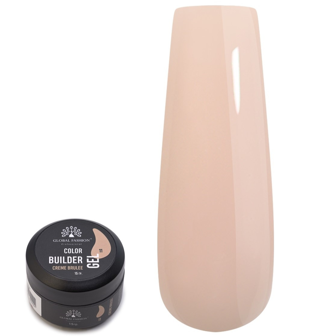 Гель для моделювання нігтів Global Fashion Color Builder Gel 15 г №11-Crème Brule