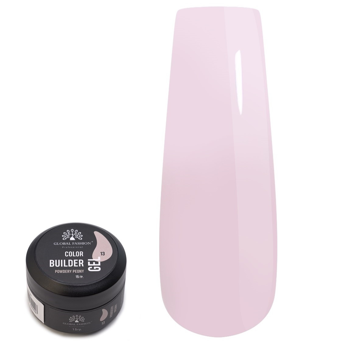 Гель для моделювання нігтів Global Fashion Color Builder Gel 15 г №13-Powdery Peony