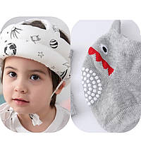 Шлем детский защитный мягкий для ребёнка + наколенники