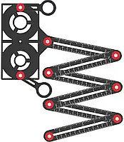 Линейка-шаблон на 6 сегментов с накладкой (алюминий)