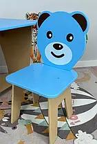 Блакитний дитячий стіл-парта зі стулом фігурним для дітей (зріст 100-115 см), фото 4