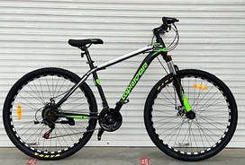 Велосипед TopRider-611 26" гірський, рама 17", зелений + крила в подарунок!