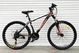 Велосипед TopRider-611 26" гірський, рама 17", помаранчевий + крила в подарунок!