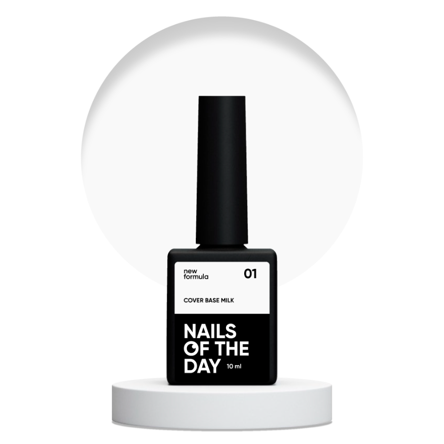 База для нігтів Nailsoftheday Cover base NEW Formula milk 01 напівпрозоре холодно-молочне, 10 мл