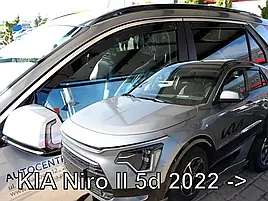Дефлектори вікон (вітровики) Kia Niro 2022+ 5D (вставні, 4 шт) (HEKO)
