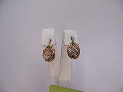 Золоті жіночі сережки з діамантами, вага 4,12 г.