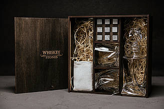 Подарунковий набір каменів та стаканів для віскі № 3 Quadro