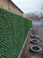 Декоративний паркан двосторонній, 1,8х10м, штучна зелена огорожа для ділянки