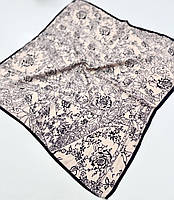 Современный натуральный хлопковый платок. Стильный весенний платок с абстрактным принтом Розово - Черный