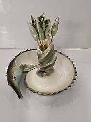 Менажница с 6 вилочками керамическая Осётр О 15см