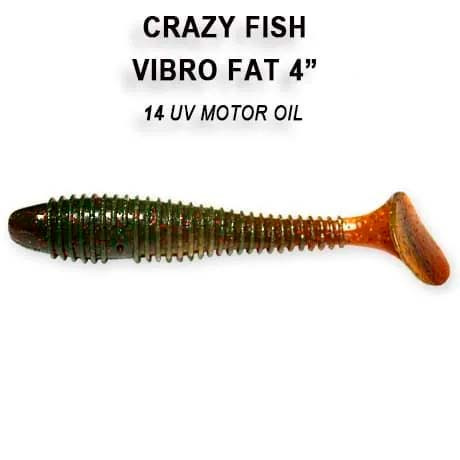 Їстівна силіконова приманка Crazy Fish Vibro fat 4" 14-100-14-6 кальмар для лову щуки, судака, окуня