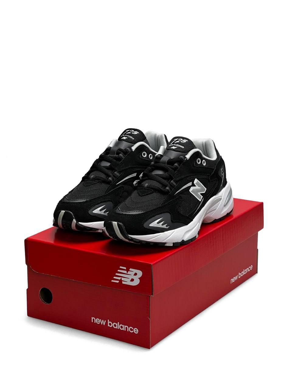 Чоловічі кросівки New Balance 725 Black Silver White (Чорні) Взуття Нью Беланс 725 замша текстиль демісезонні