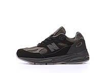 Нью Баланс 991v2 Стильные мужские кроссовки New Balance 991v2 x Stone Island Black Khaki. Обувь мужская.