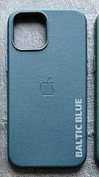 Чехол для Iphone 12 Pro Max Leather Case PU MagSafe, чехол накладка на айфон TPU+искусственная кожа Голубой