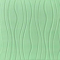 Декоративная 3Д-панель Светло-зеленые волны 600x600x6мм Абстракция текстура самоклейка панели для стен