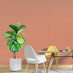 Декоративна 3Д-панель Цегла Кава з молоком Терракот 700x700x3мм ПВХ панелі цегляна кладка