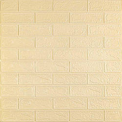 Декоративна 3Д-панель Цегла Бежева 700x770x3мм самоклеючі панелі для стін пісочна кладка