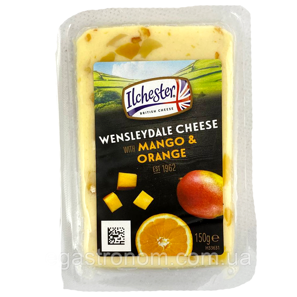 Сир напівтвердий з манго та апельсином Ілчестер Ilchester mango orange 150g 12шт/ящ (Код: 00-00016095)
