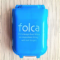 Органайзер для таблеток на 8 ячеек Folca таблетница контейнер в двух цветах Синій