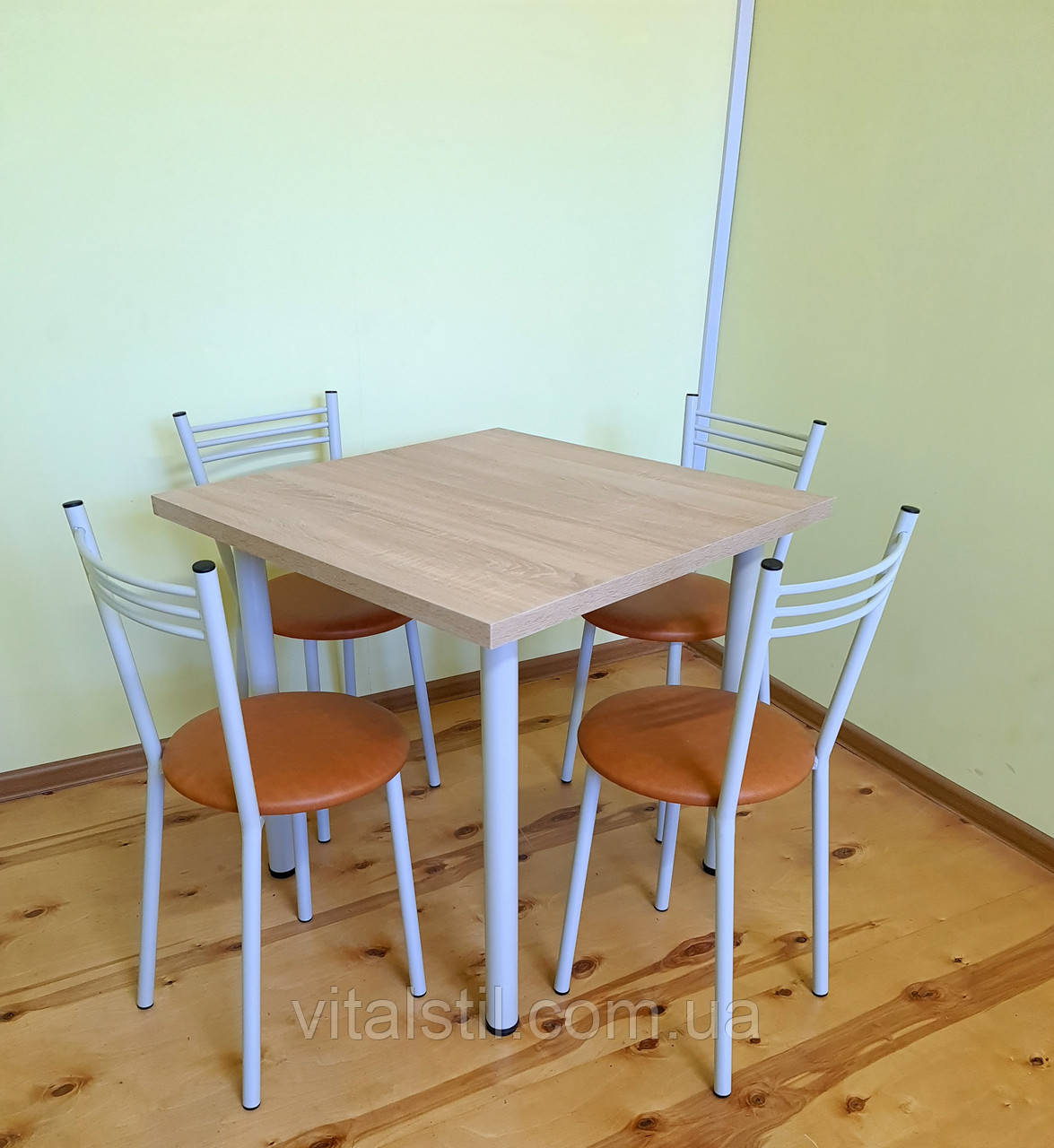 Стіл та стілець Ніка для столової, кафе, кухні 800х800
