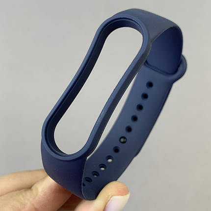 Ремінець для Xiaomi Mi Band 4 силіконовий кольоровий ремінець для фітнес браслета мі бенд 4 темно синій BND, фото 1