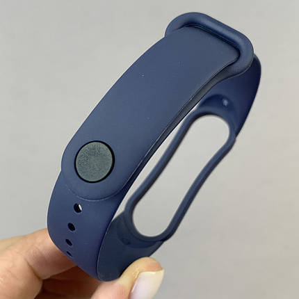 Ремінець для Xiaomi Mi Band 4 силіконовий кольоровий ремінець для фітнес браслета мі бенд 4 темно синій BND, фото 3