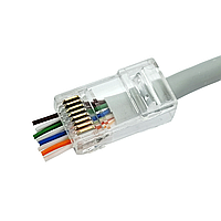 Конектор комп'ютерний 8P8C (RJ-45) "джек", cat.-6E, наскрізні отвори