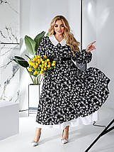 Дуже красиве плаття софт довгі рукави міді розміри батал, фото 5