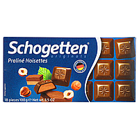 Шоколад молочный Schogetten Praline Noisettes 100 г с начинкой из нуги