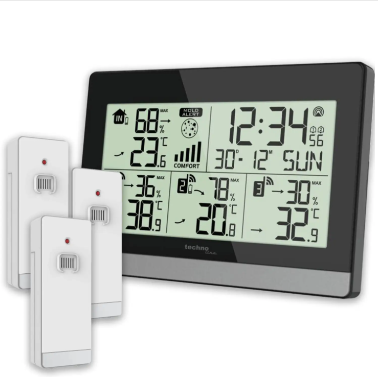 Гігрометр для дому Термогігрометр домашній Technoline WS7065 Black/Silver (WS7065) Німеччина