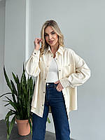 Джинсова сорочка Oversize, розмір 42-44, колір молочний