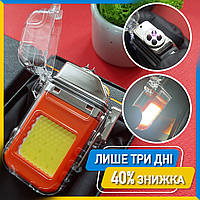 Электро зажигалка USB зажигалка с фонариком Lighter юсб зажигалка, Электронная плазменная зажигалка 33737O