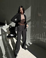 Трендовий жіночий діловий костюм піджак і брюки палаццо вільного крою класичний комплект