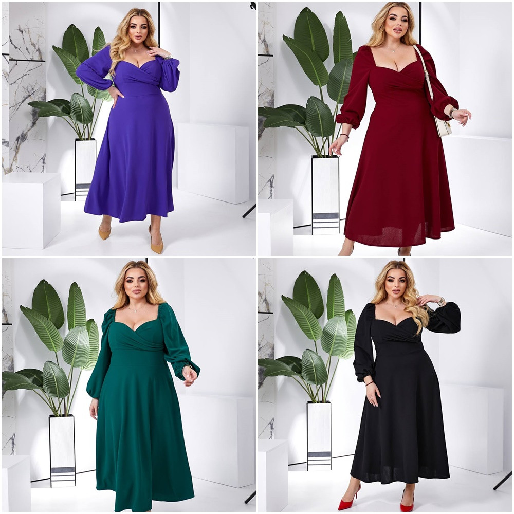 Сукня весна-осінь довжина міді вільний фасон батал