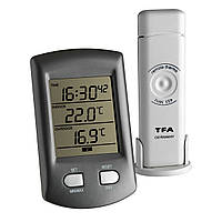 Термометр цифровий TFA Ratio зовнішній радіодатчики сіра 113х67х28 мм