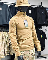 Боевая рубашка Helikon MCDU Combat Shirt NyCo Rip-Stop-Coyote,тактический убакс под бронижилет для военных