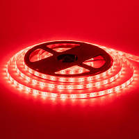Світлодіодна LED стрічка з клейкою основою 8 мм 4,8 Вт/м 60 LED/м IP65 MTK-300R-F-3528-4,8W-12 червона (5м)