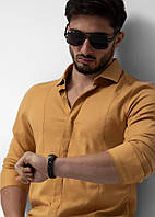 Стильна бавовняна жовта сорочка з довгим рукавом Туреччина, великий асортимент