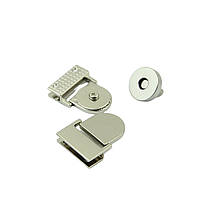 Замок для сумки магнітний язичок 31*29 мм колір срібло