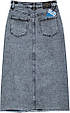 Наймодніша довга джинсова спідниця міді - максі з розрізом і бахромой, фото 3