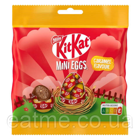 Kit Kat Mini Eggs Шоколадні яйця з хрусткою вафелькою і карамеллю 90g