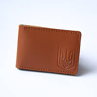 Обкладинка для ID-паспорта"Герб України",коричнева., Чорний