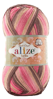 Нитки пряжа для в'язання бавовняна BELLA BATIK Белла Батик від ALIZE Алізе № 7829