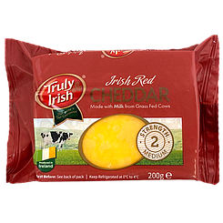 Сир чеддер червоний 50% Трулі Айріш Truly Irish 200g 12шт/ящ (Код: 00-00016085)