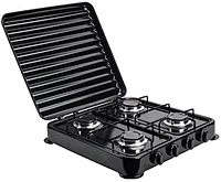 Газова плита на 4 конфорки з кришкою настільна Rainberg RB-2227 колір уточнити