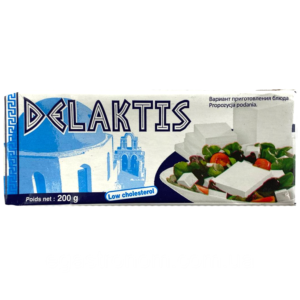 Сир фета салатний 55% Делактіс Delaktis 200g 24шт/ящ (Код: 00-00016089)