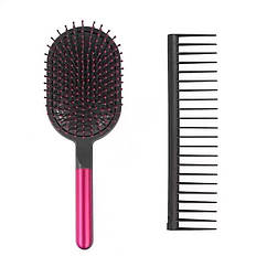 Набір гребінців для укладки волосся професійний, розплутуючий Чорний з рожевим ( код: HC-BP )