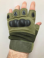 Тактические перчатки Oakley открытые Олива, беспалые армейские перчатки