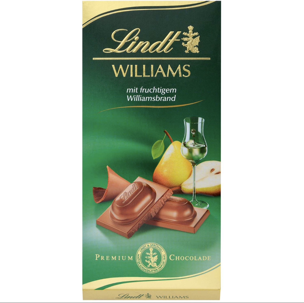 Lindt Williams Vollmilch Tafel Молочний шоколад з грушовим лікером 100g
